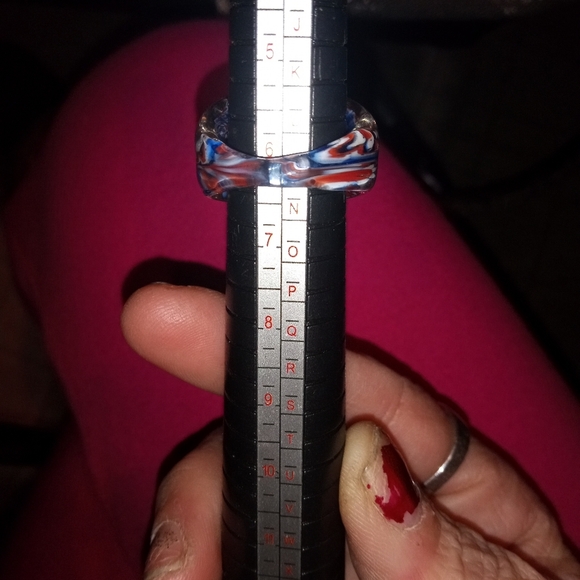 Glass Lamp work Murano style ring sz 6 - Picture 6 of 7